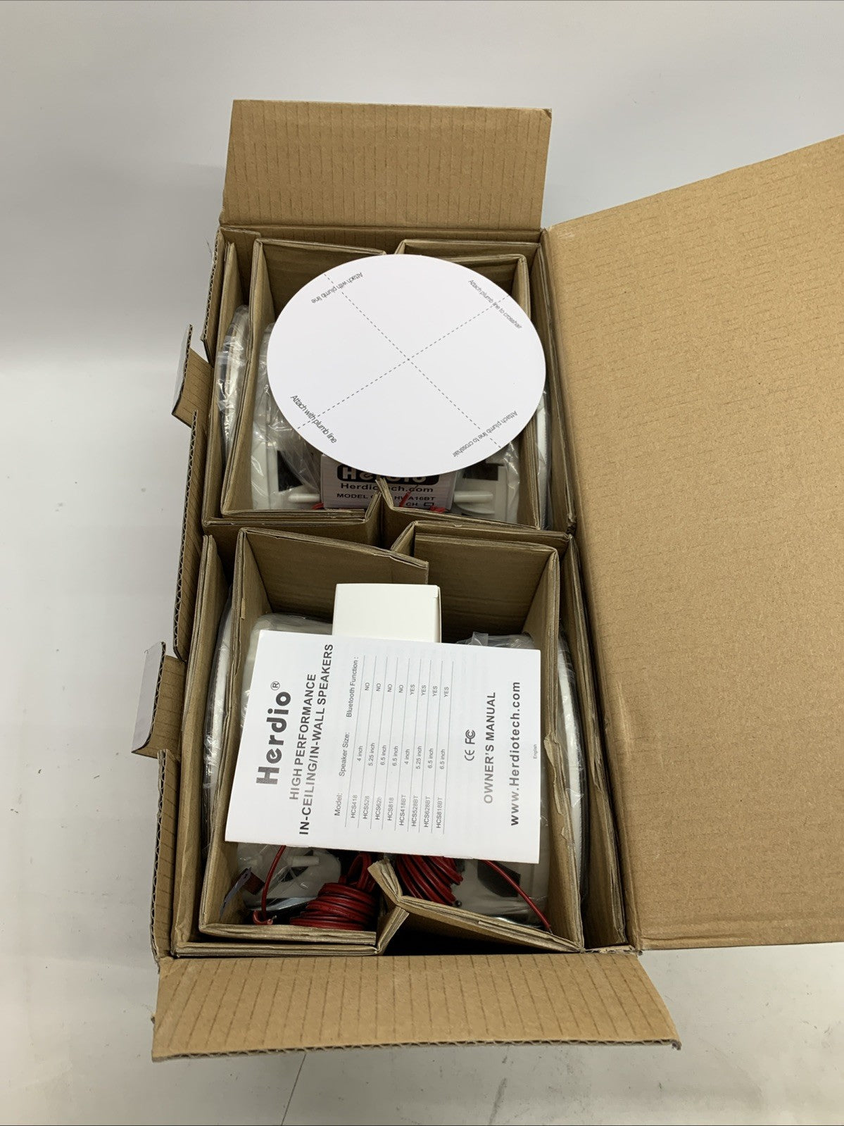 Herdio 6.5'' Bluetooth Ceiling Speakers 600W USB In Wall Amplifier Receiver 4pk