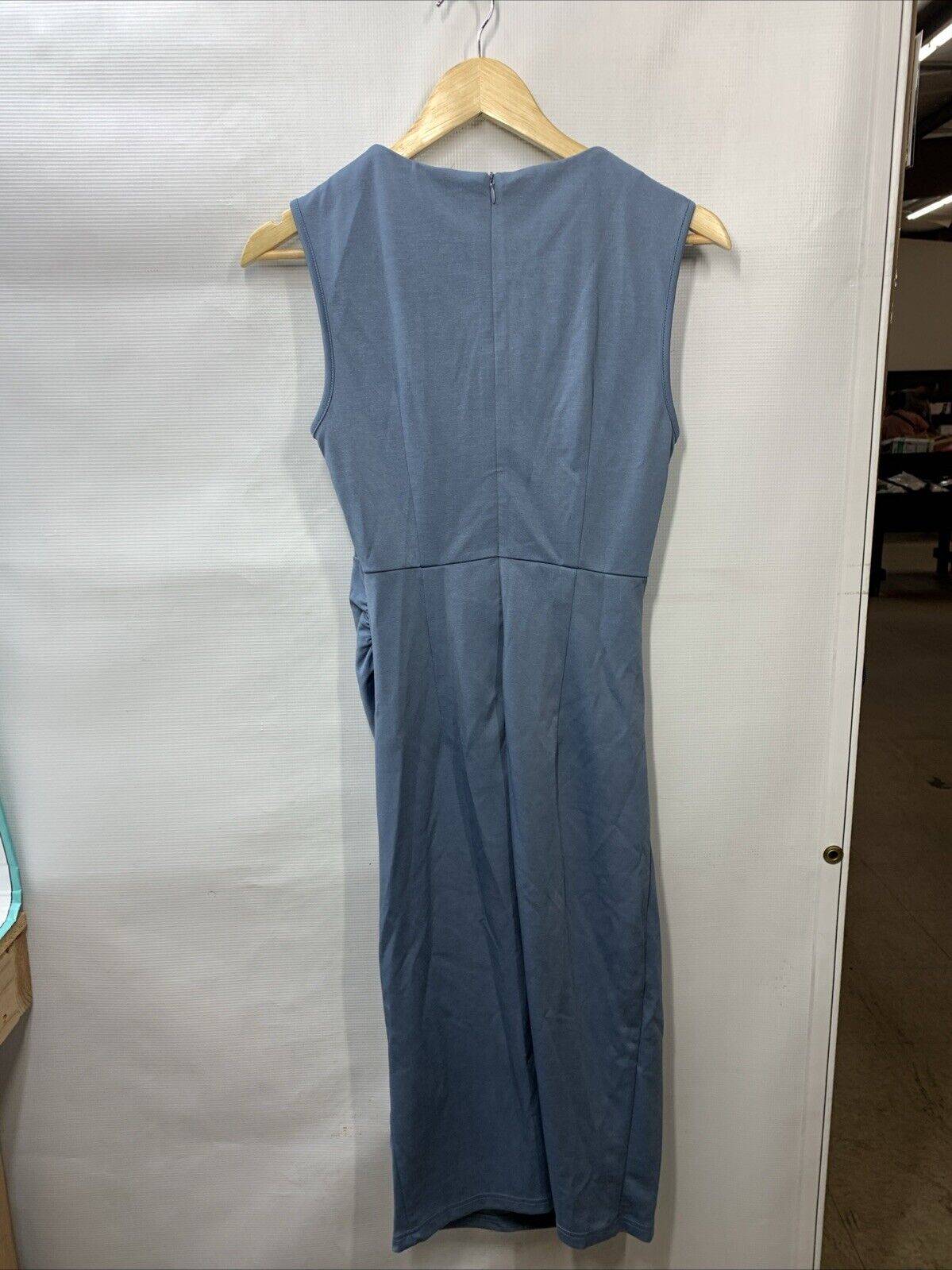 GRACE KARIN Ruched Bodycon Dress Summer Sleeveless Front Drape Patchwork Size S