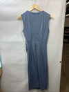 GRACE KARIN Ruched Bodycon Dress Summer Sleeveless Front Drape Patchwork Size S