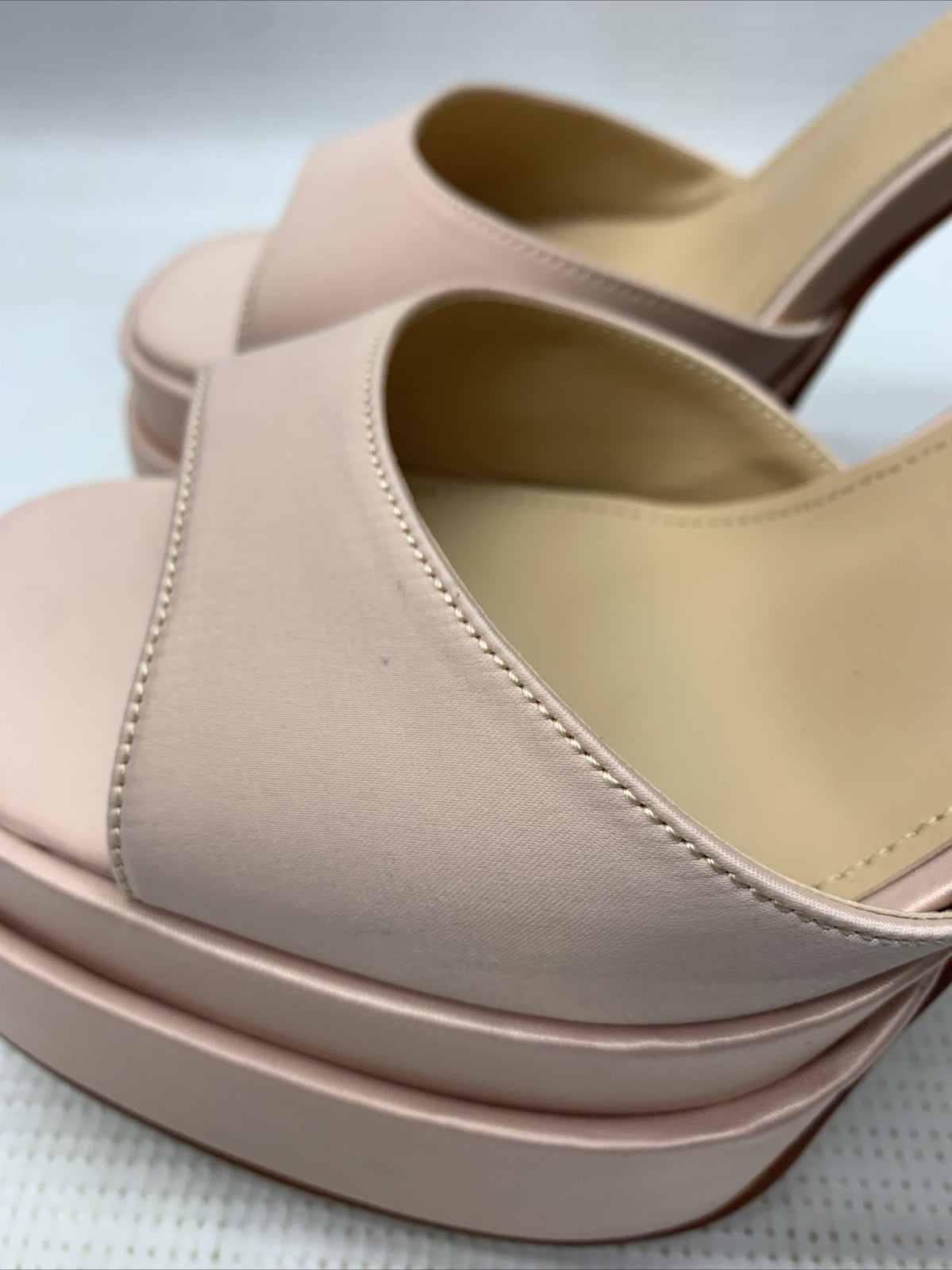 Vivianly Womens Platform Ankle Strap Open Toe Chunky Block High Heels Nude Sz 9