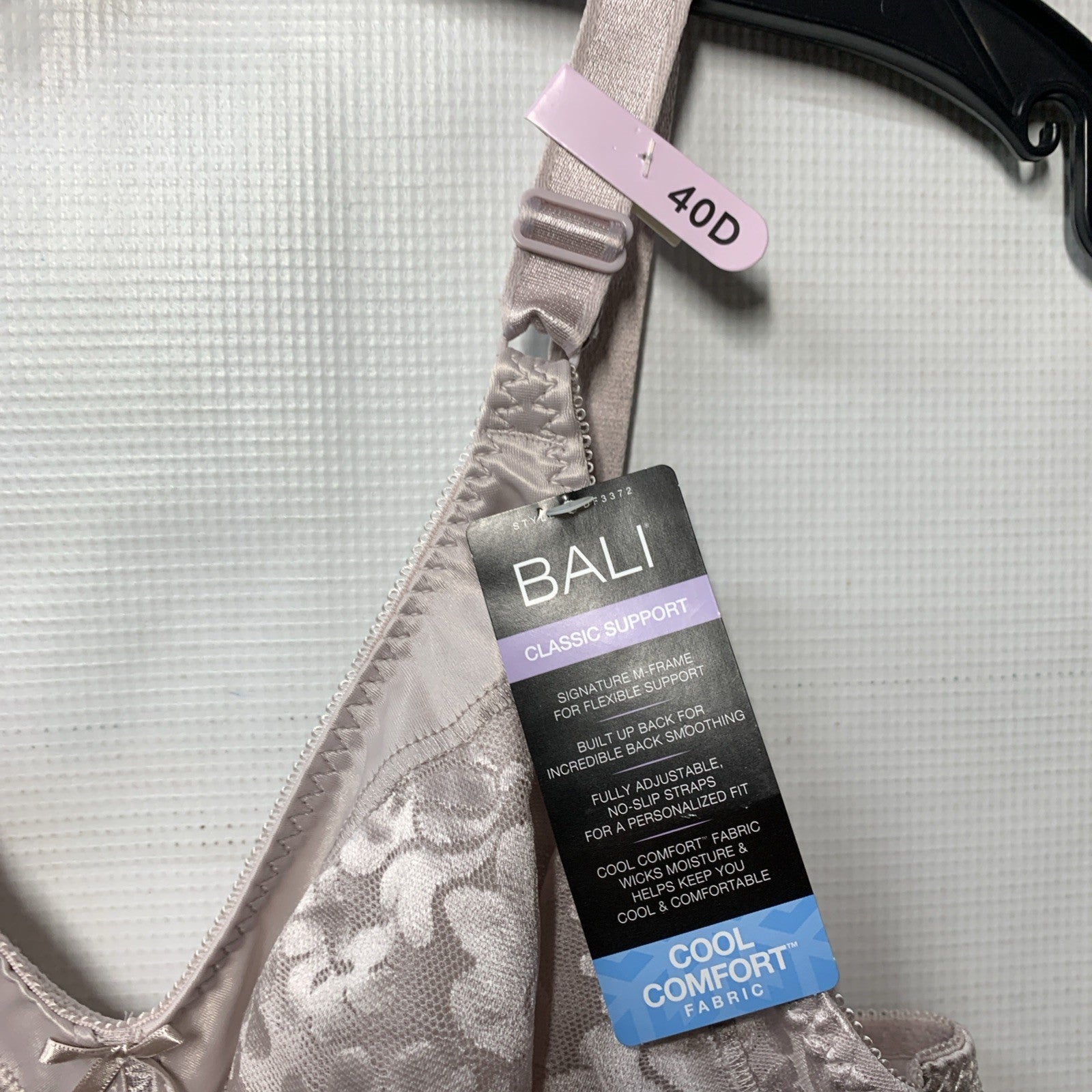 Bali Women's Double Support Spa Closure Wirefree T-shirt Bra in size 40D, black with seamless design, by The Family Flips