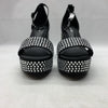 D'Amelio Brands Mayvinaa Platform Sandal Size 8 Black Crystal Satin Block Heel