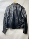 ANTHROPOLOGIE Faux Leather Moto Jacket Women's Long Sleeve with Pockets Size XL