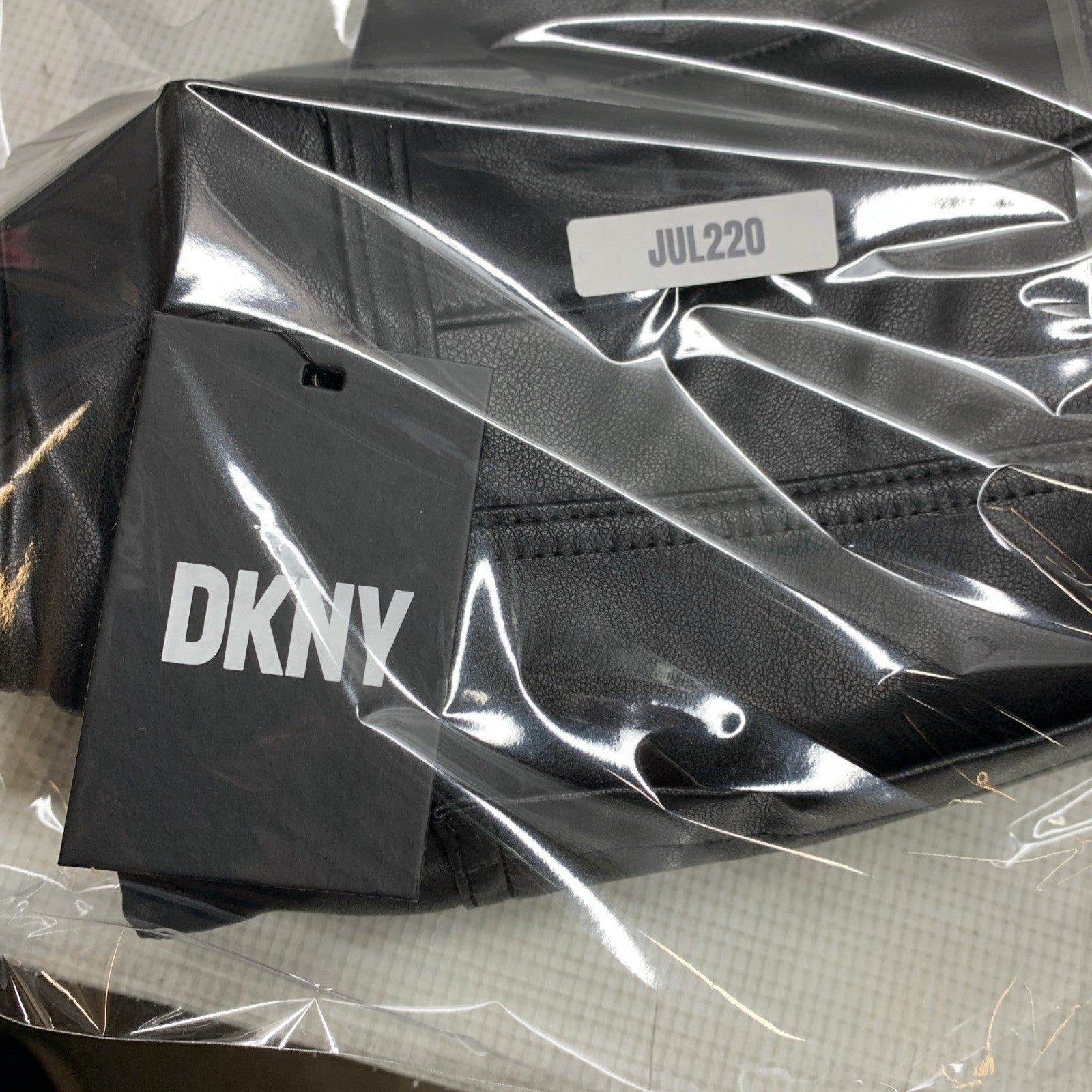 DKNY Black Women’s Soft Faux Leather Mini Boot Flare Long Pants Size 10 Black