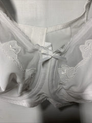 Bali 0180 Flower Bali Underwire Bra 36D White Full Coverage Lightly Lined Cup