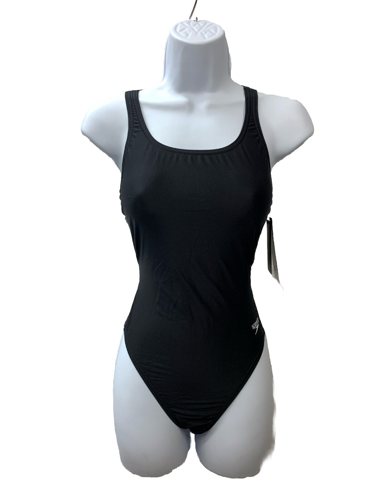 Speedo Pro LT Swimsuit Womens 8/34 Black One Piece Bathing Suit Logo Solid Adult