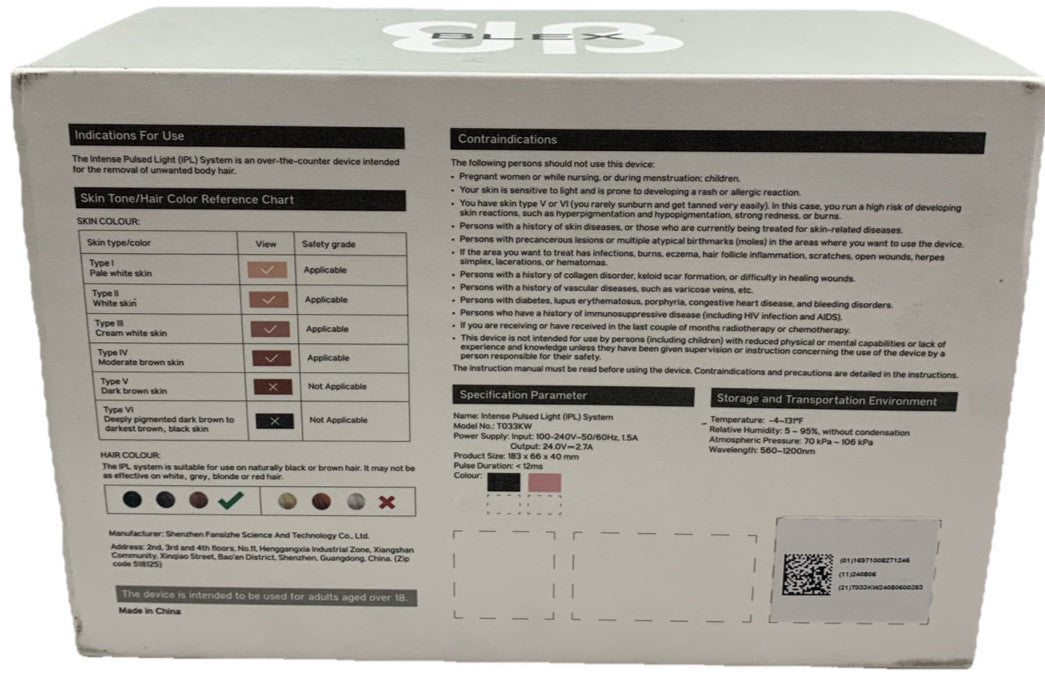 BLEX Permanent Hair Removal Device IPL Ultra-fast 0.2s 2 Weeks Results Green