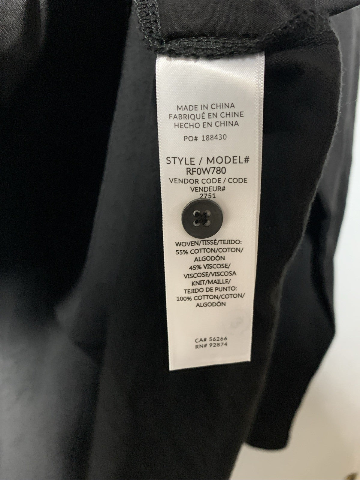 Splendid Women's Paige Shirt Long Sleeve Collared RF0W780 Casual Size XS Black