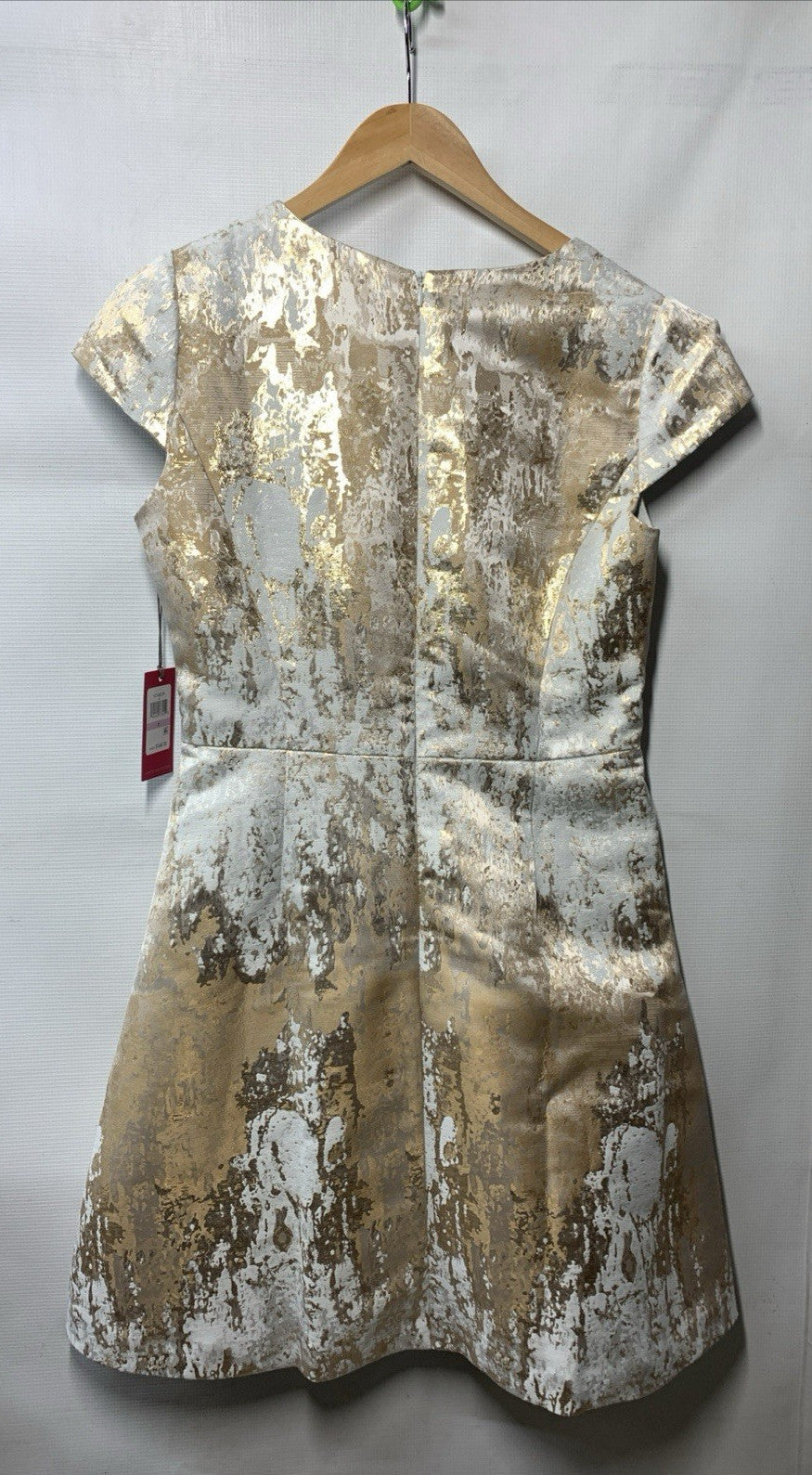 Vince Camuto Women’s Jacquard Cap Sleeve V-Neck Fit and Flare VC1M8228 Size 6