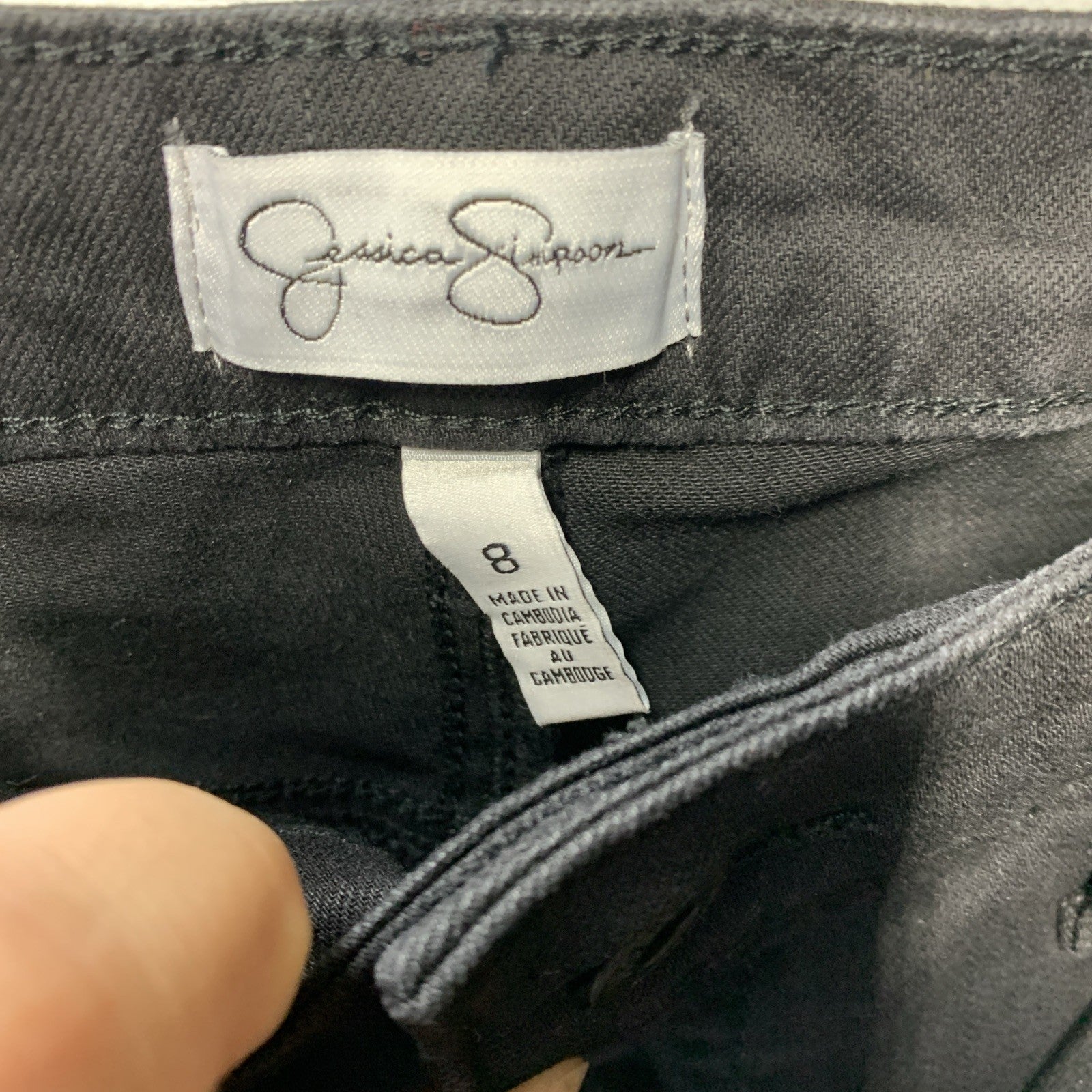 Womens Jessica Simpson High Rise Skinny Jean  Black Size 8 Long Pant with Pocket