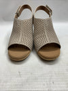 ROCKPORT Women's Briah Perf Sling Wedge Heel Sandals Taupe Size 8.5W Open Toe