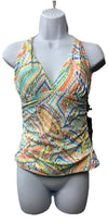 La Blanca Women's V-Neck Halter Tankini Swimsuit Top Swimwear  Size 10