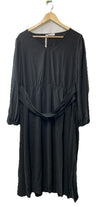 GRACE KARIN Women's Chiffon Dresses V Neck Long Sleeve Smocked Size 2XL Black