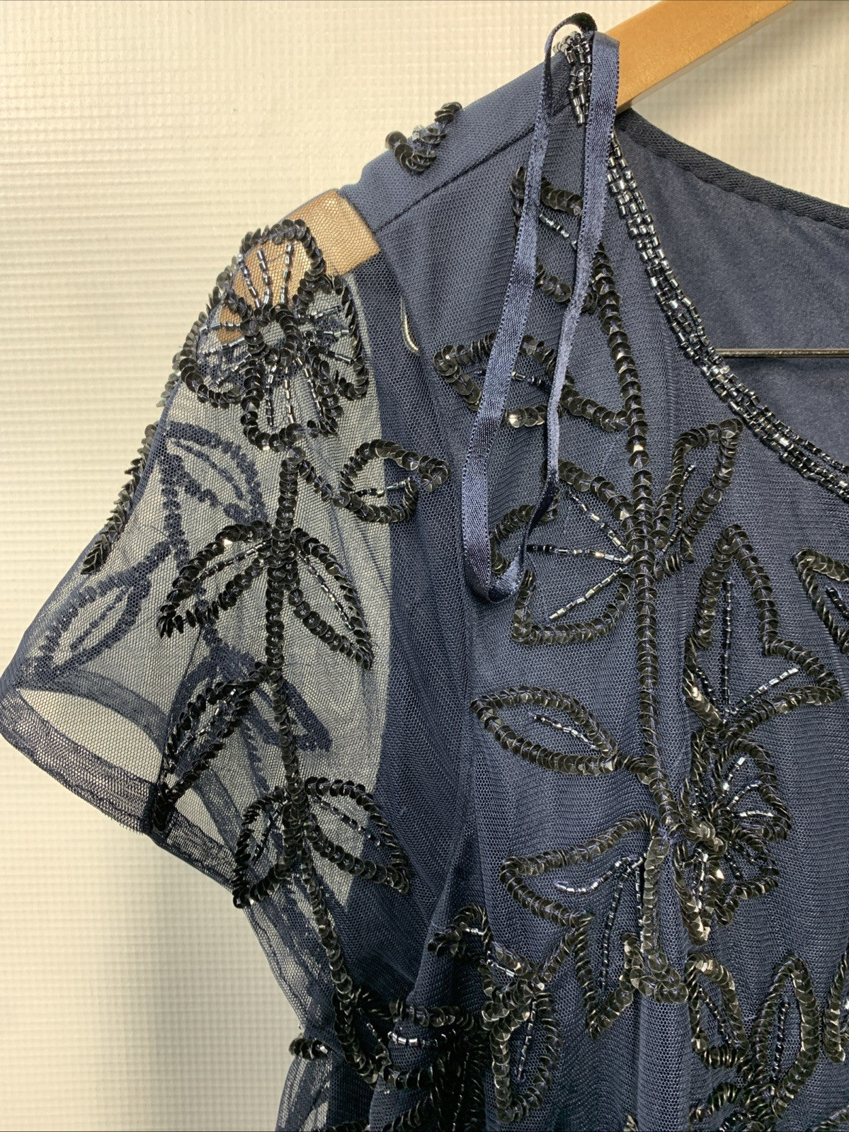 Alex Evenings Women's Blouson Beaded Long Dress Formal Cocktail Guest Size 18