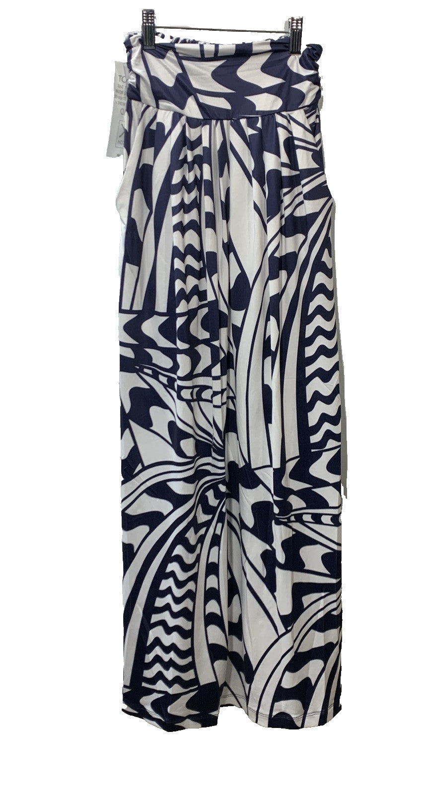 KOH KOH Womens Print Long Flowy Modest High Waist Maxi Skirt Navy Size Small