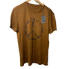JOHN VARVATOS Linen Faded Peace Symbol Graphic Tee Shirt Mens Short Sleeve Small