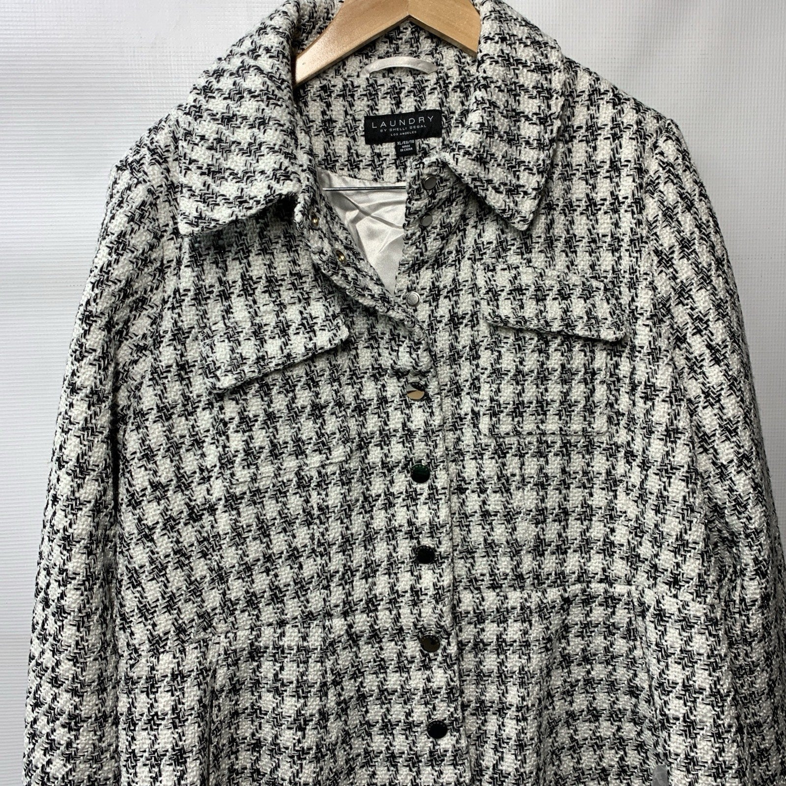 Laundry By Shelli Segal Fit and Flare Plaid Fabric Jacket (XL)