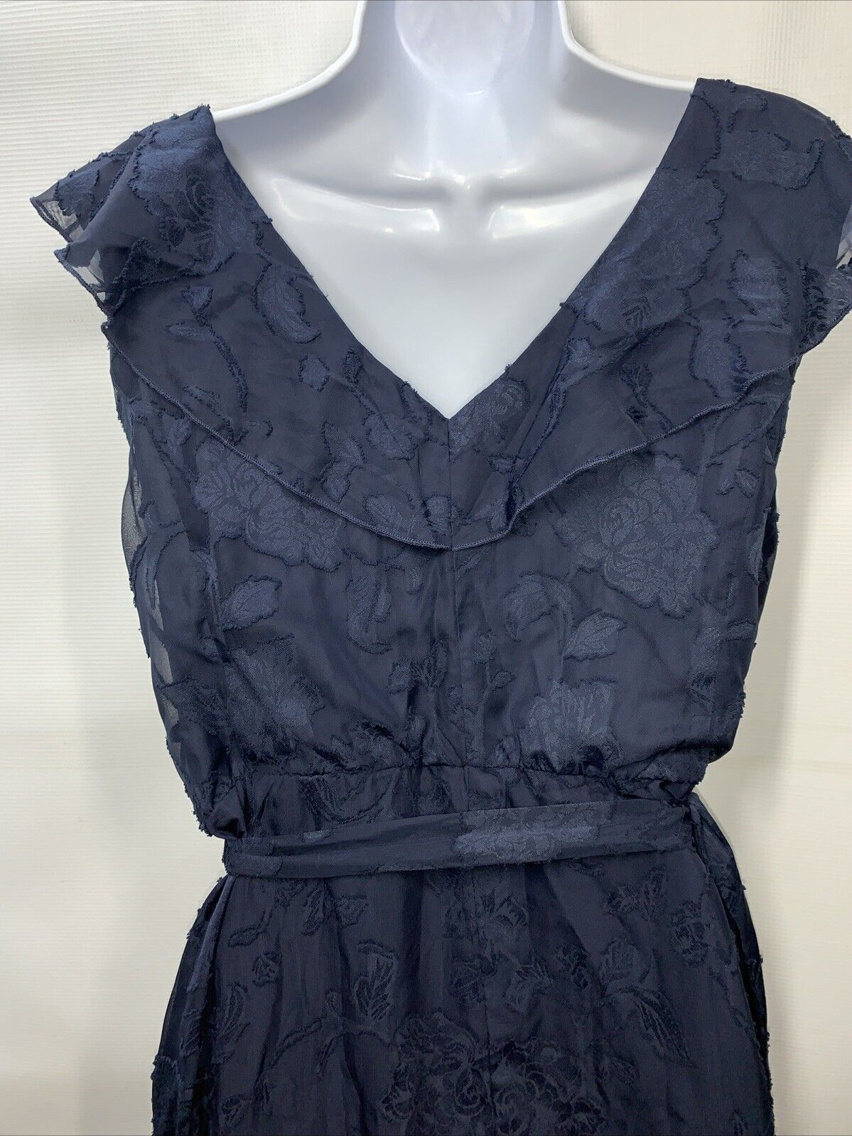 GRACE KARIN Women's Wedding Dress V Neck Ruffle High Waist Midi  Navy Size XL