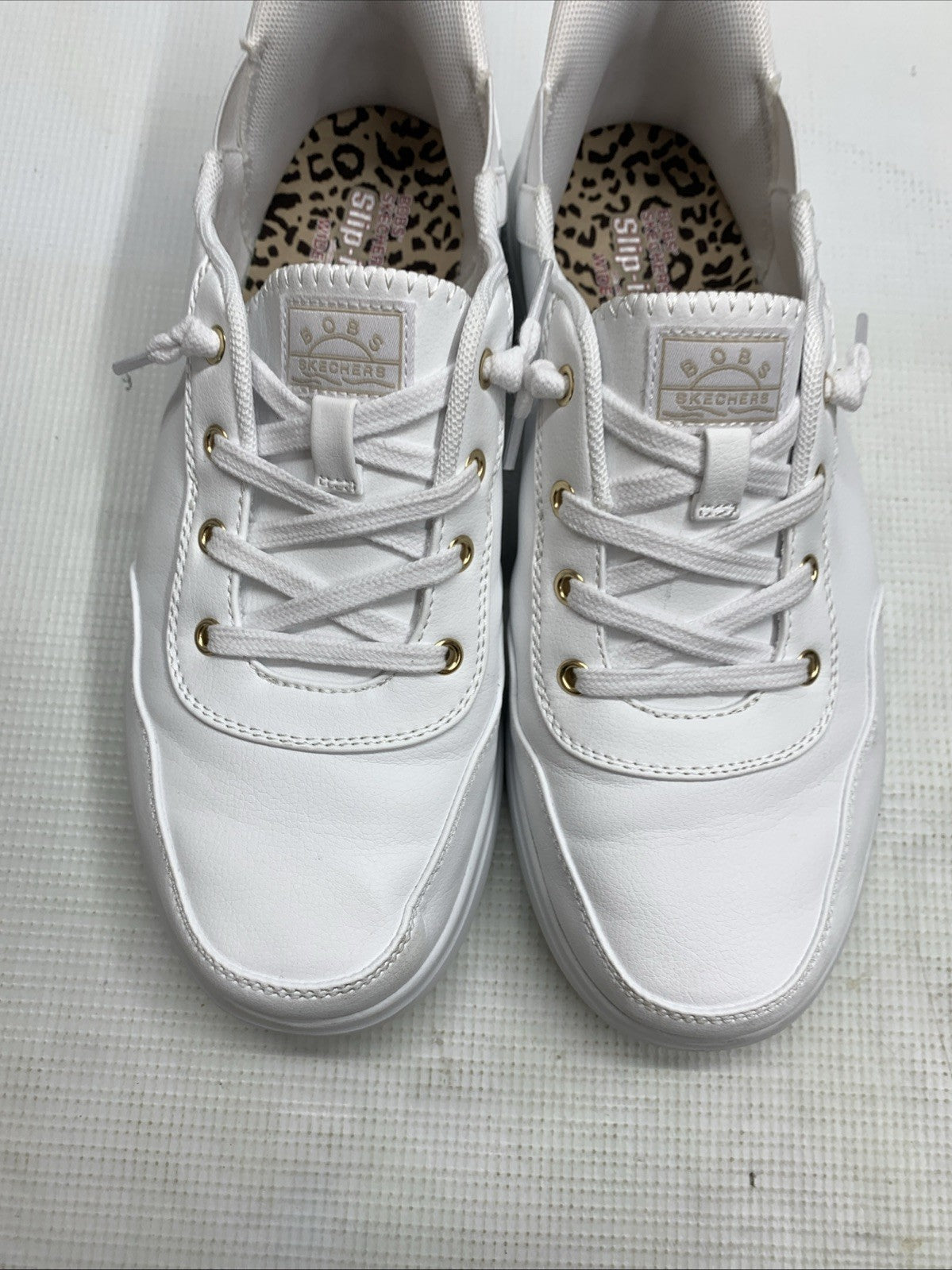 Bobs from Skechers 114456 Memory Foam Casual Slip On Sneaker Choose 8.5 White