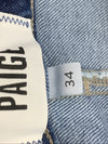 Paige Harper Ankle Jeans Women's Blue High Rise Wide Leg Size 34 Long Pants
