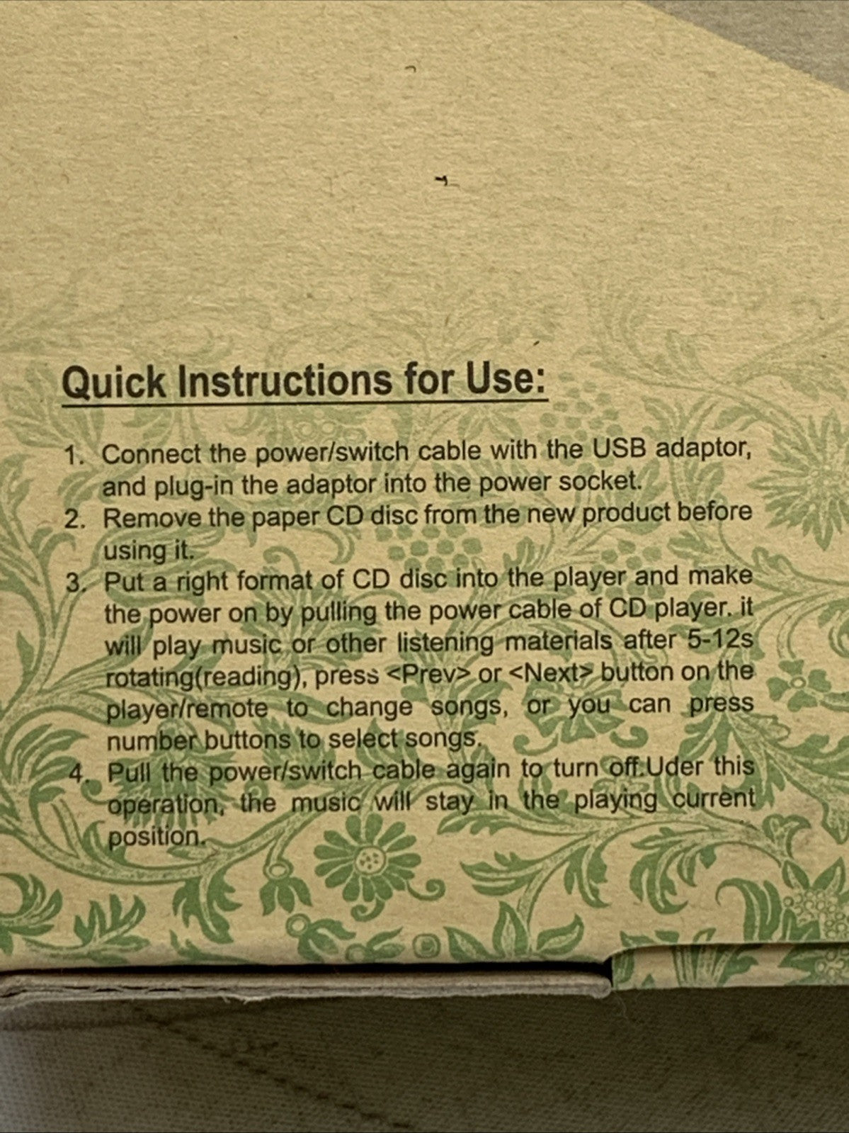 Wall Mountable CD Player White Portable CD Players Music Player Home Audio Boomb