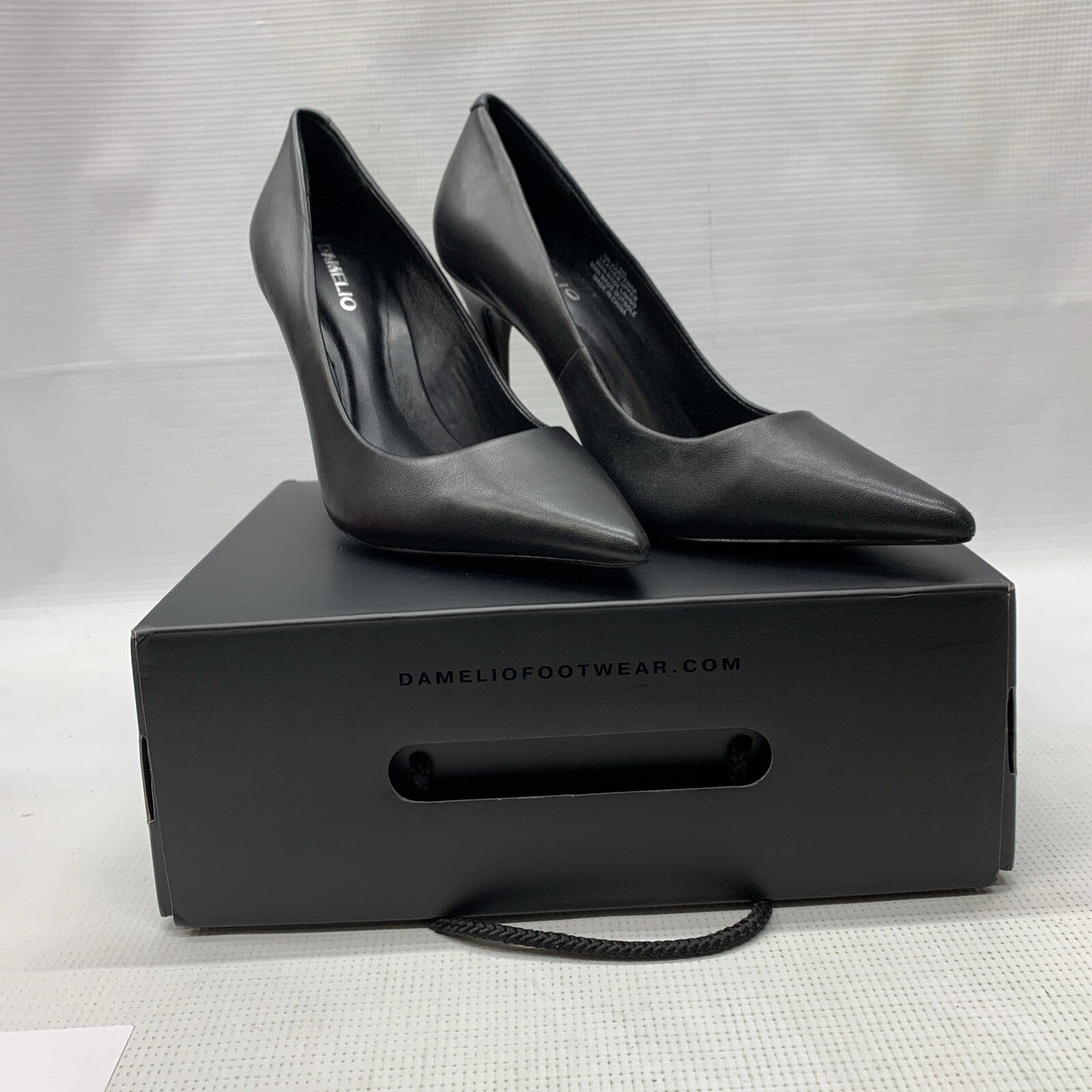 D'Amelio Womens Footwear Black Leather Karyenaa Pump Size 7.5 High Heel Slip-on