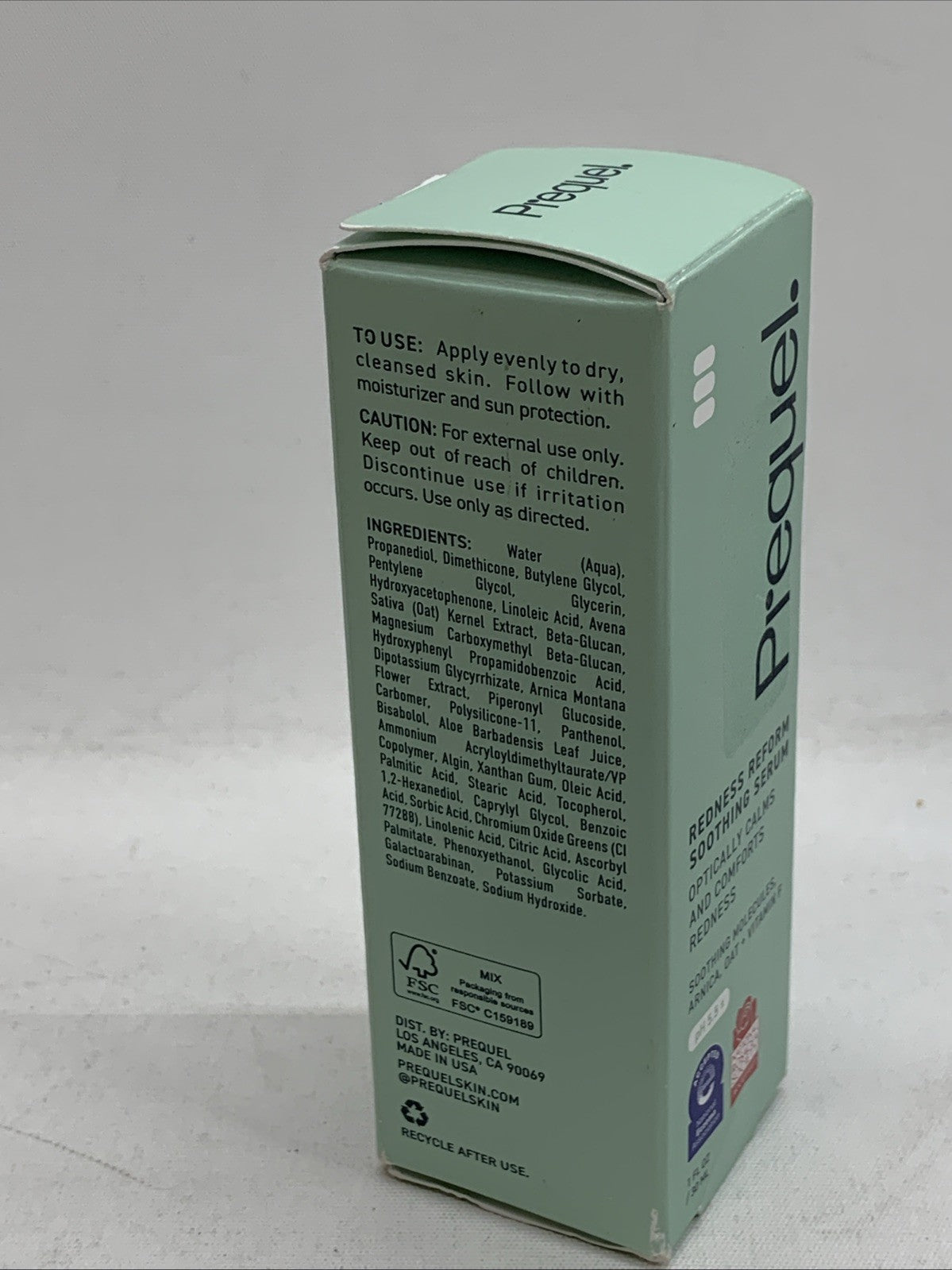 Prequel Skin Redness Reform Soothing Serum Arnica, Oat, Vitamin F Serum 1 fl.oz