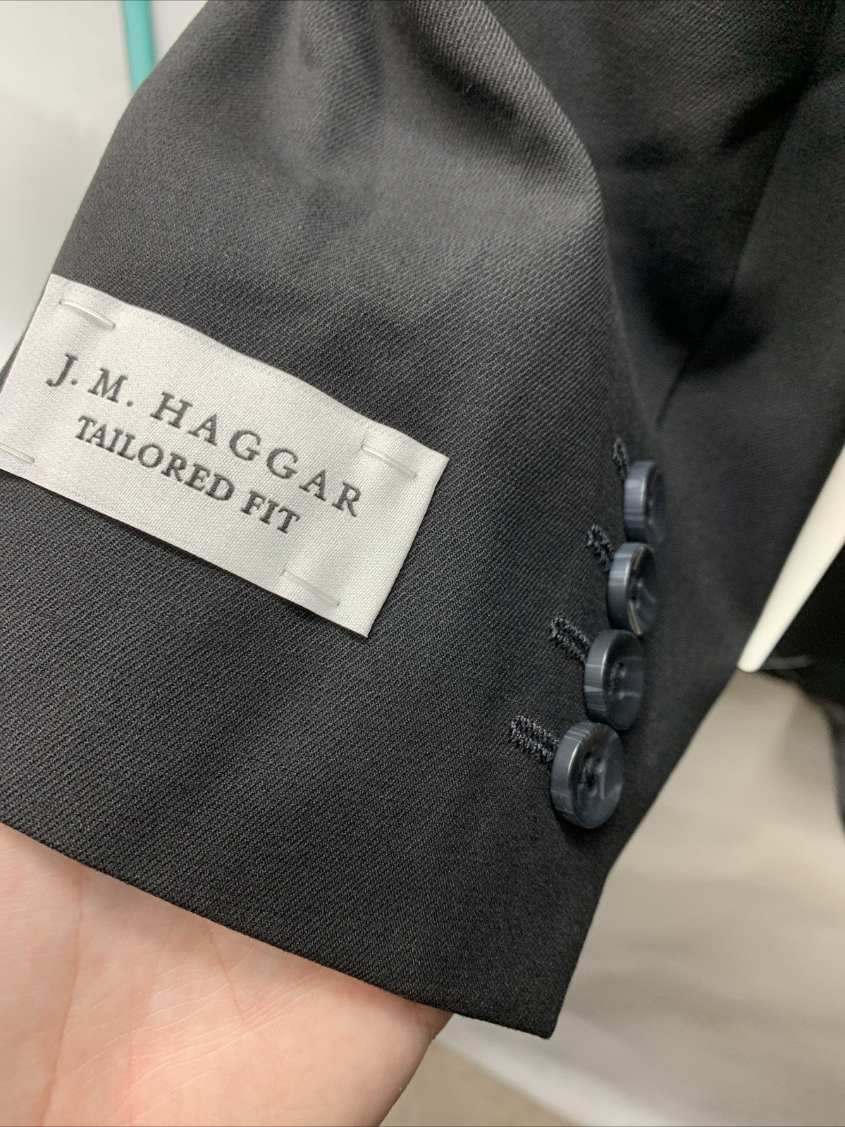 Haggar Men’s JMH Premium Stretch Jacket Size 54L Black Long Sleeve Tailored Fit