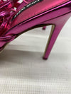 Nine West Women's Terrie Ankle Wrap Heeled Sandal Dark Metallic Pink | Prom 7.5