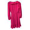 London Times V-Neck Ruffle Detail Long Sleeve Dress Women's Casual Size 6 Pink