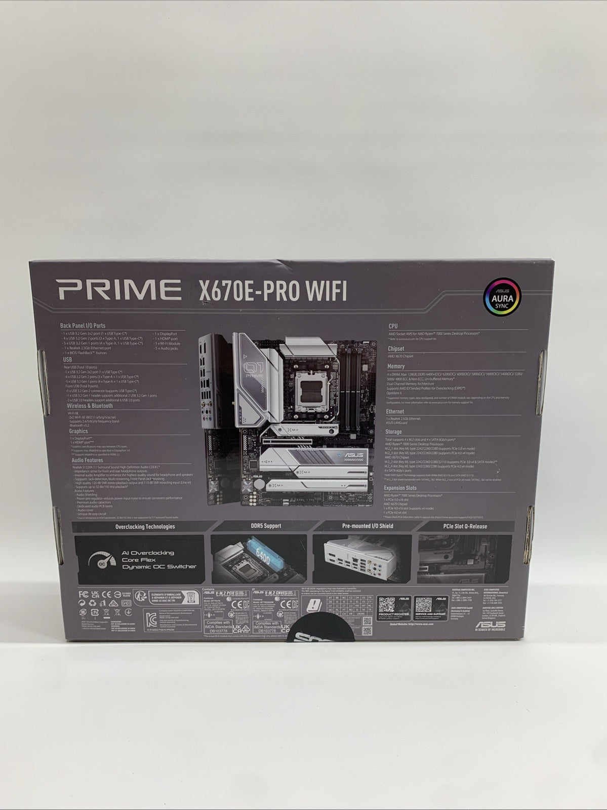 Asus Prime X670E-PRO AMD X670 Socket AM5 ATX DDR5-SDRAM Motherboard B2 MOBO