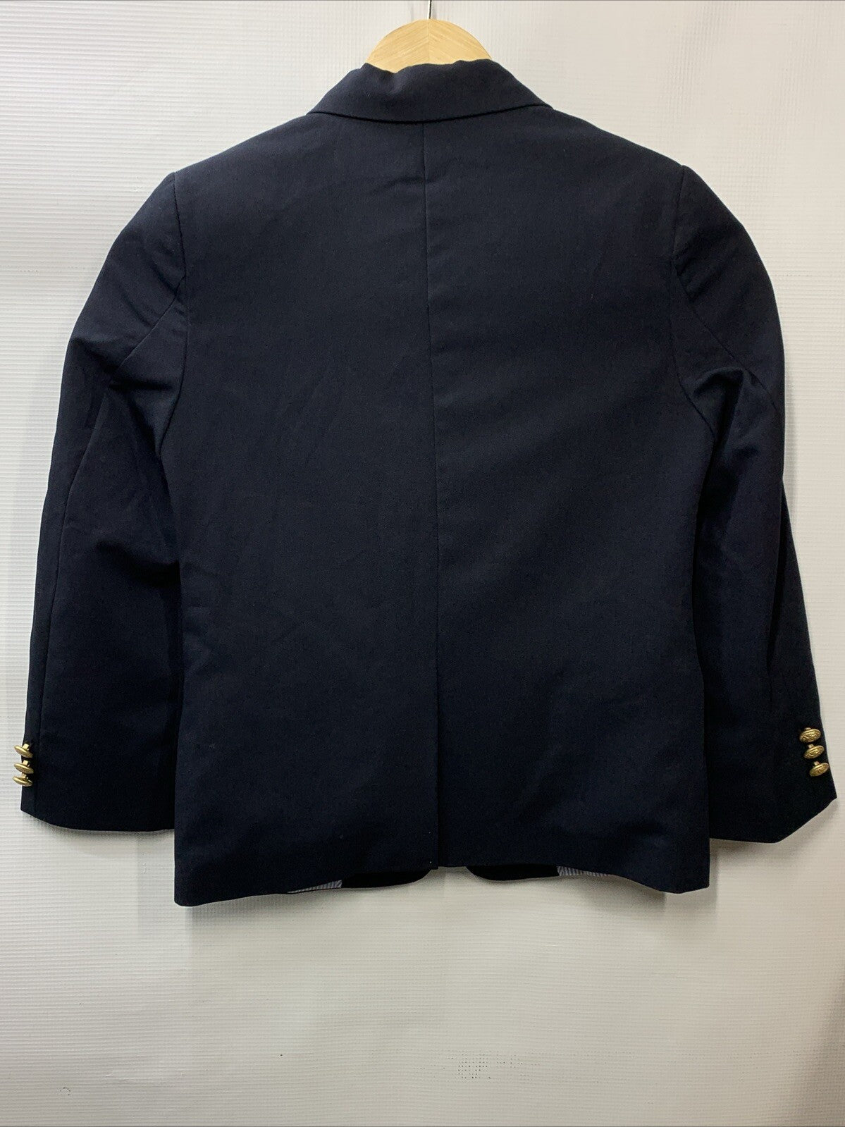 Izod Boys Husky Brass Button Navy Blazer Holidays Christmas Size 8 Long Sleeve