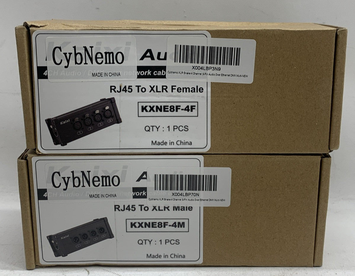4CH Audio/DMX Over Network Cable Extender KXNE8F-4F RJ45 to XLR Female 2 Pack
