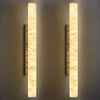Natural Alabaster Wall Sconces Set of Two Spanish Marble Wall Light Cylinder Mod