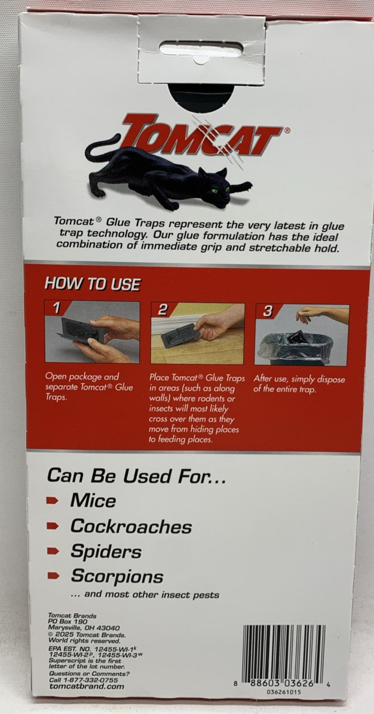Tomcat Glue Traps Mouse Size + Eugenol for Enhanced Stickiness 6 Trap - 12 Packs