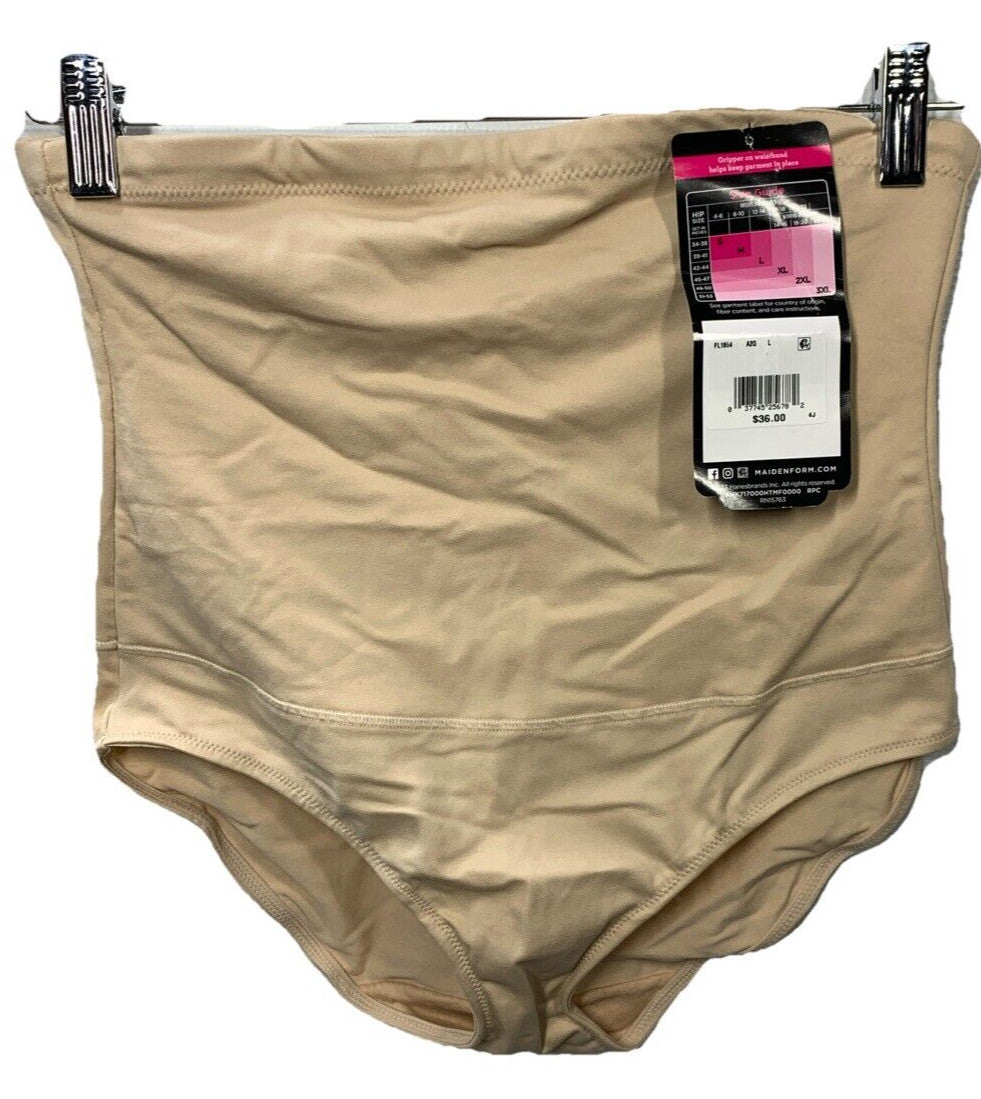 Maidenform Women's Firm Control High Waist Shaping Brief FL1854 Beige Size L