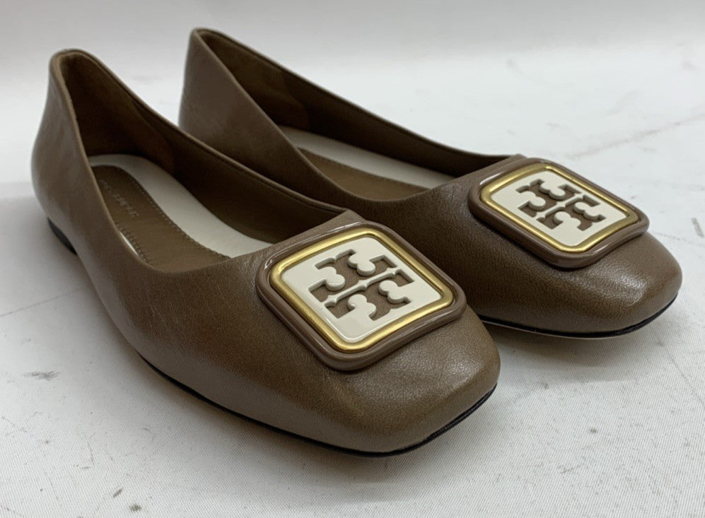 Tory BURCH Almond Flour 200 Georgia Ballet Goat Leather Size 6M Slip-on Shoes