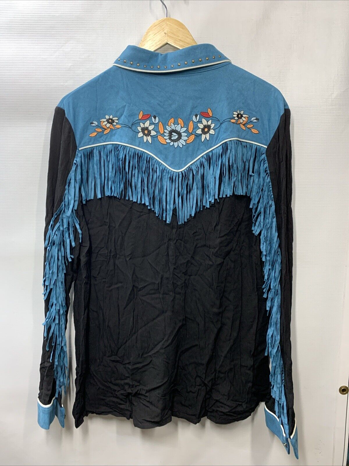 JOHN MOON Women's Embroidered Western Buttons Down Shirts Size 2XL Long Sleeve
