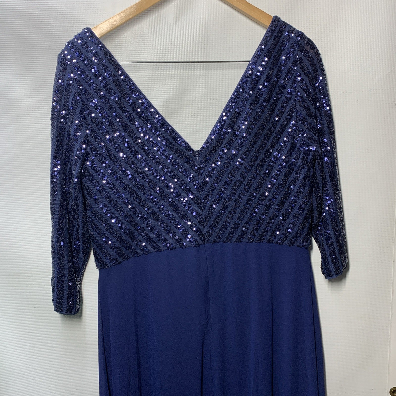 Ever-Pretty Women Elegant V-Neck Long Sleeve Sequin Party Cocktail Dress Size 16