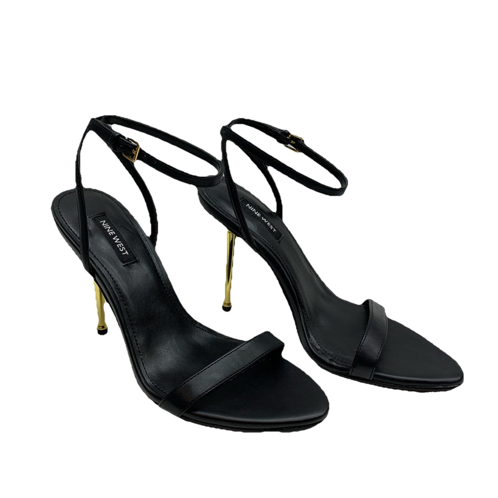 Nine West REINA3 Heeled Sandals Size 8M Black Open Toe for Formal, Wedding, Date