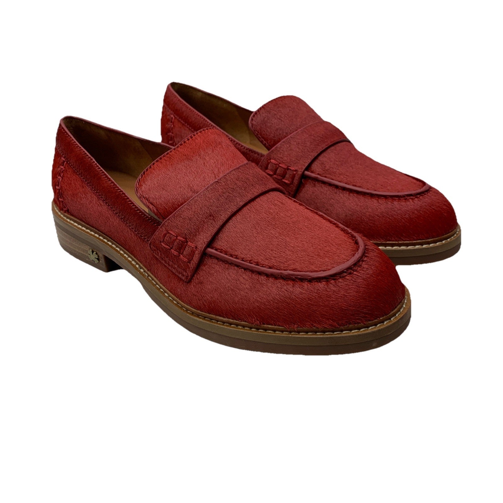 Lucky Brand Bossa Nova Red Calf Hair Size 7.5M Slip-on Loafer Shoes LK-SALIMA2