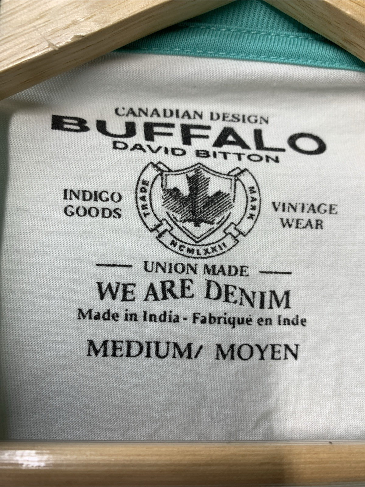 Buffalo David Bitton Men's Short Sleeve Logo Tee BM23875-Lait T-Shirt Size Med