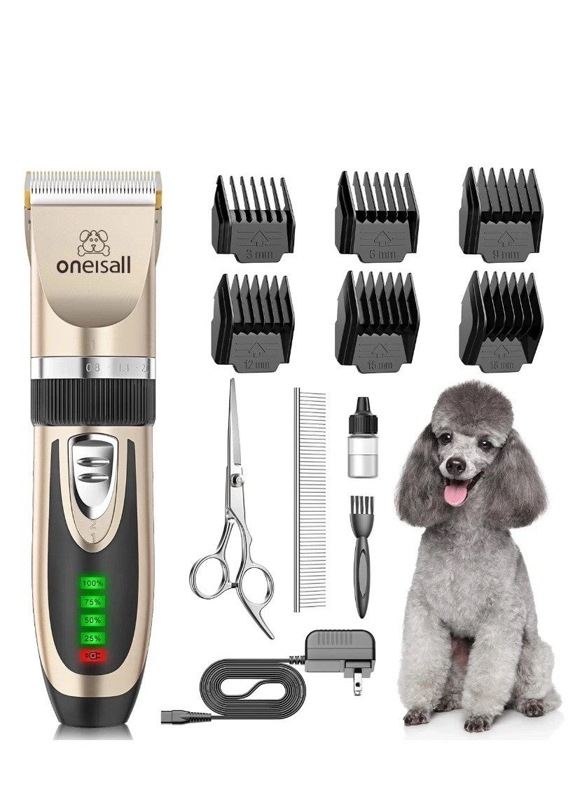 oneisall Dog Clippers Low Noise, 2-Speed Quiet Dog Grooming Kit Rechargeable