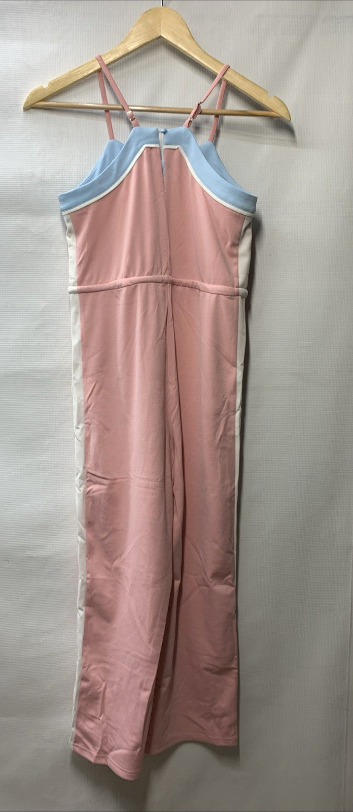 GRACE KARIN Girls Jumpsuit Drawstring Waist Contrast Color Romper Size 10Y Pink