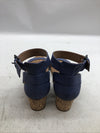 Women's Aerosoles Willowbrook Ankle Strap Wedge Sandal Mid Blue Open Toe Size 6