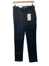 Gloria Vanderbilt Black Denim AMANDA Straight Leg Cotton Blend Size 4 Long Pants