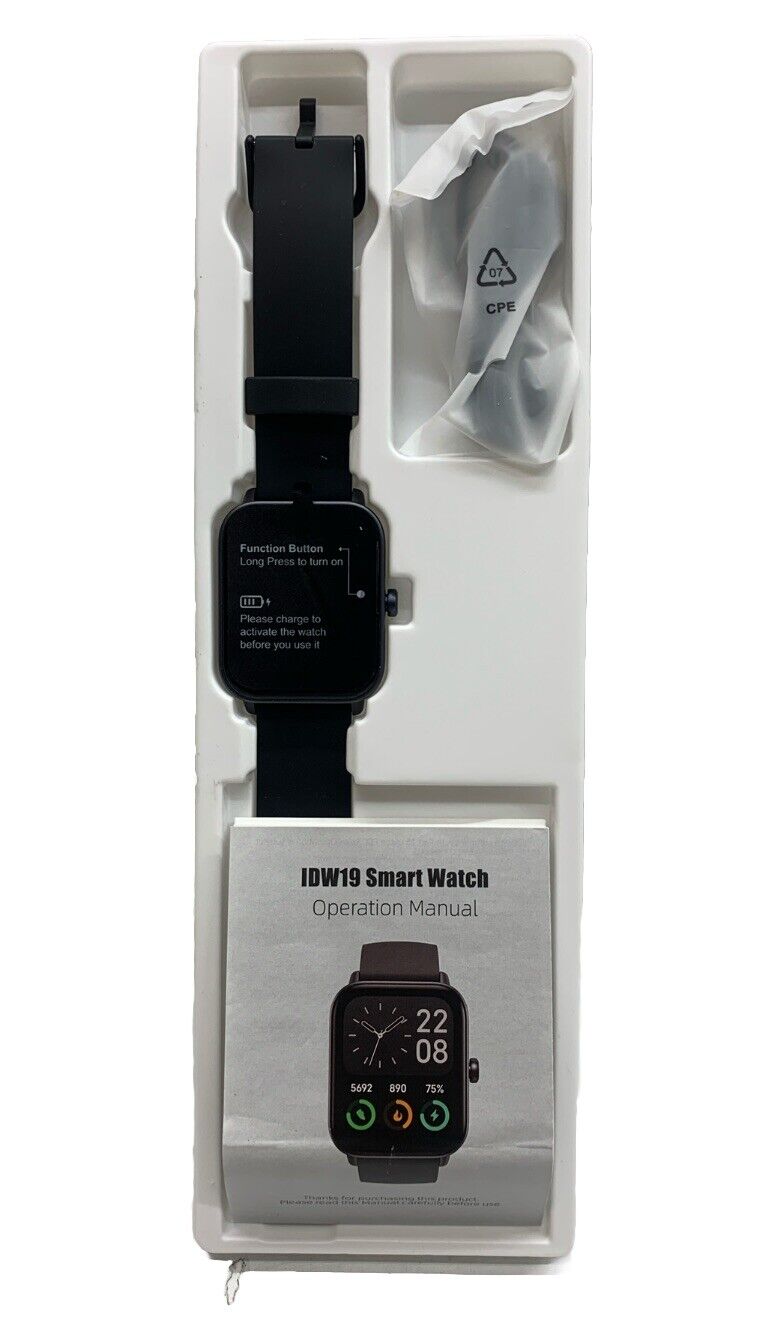 IDW19 Smart Watch Women Black/Slate Waterproof Heart Color Display Blood Oxygen