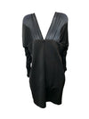 GUESS Women's Long Sleeve Clara Dress 14 Black Flattering  V-Neck V-back Shape