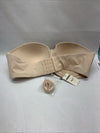 Women's Strapless Bra Plus Cup Underwire Multiway Full Coverage Size 42E Beige