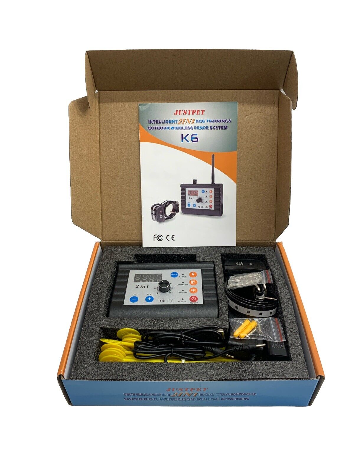 JUSTPET K6 Intelligent 2 in 1 Dog Training and Outdoor Wireless Fence System